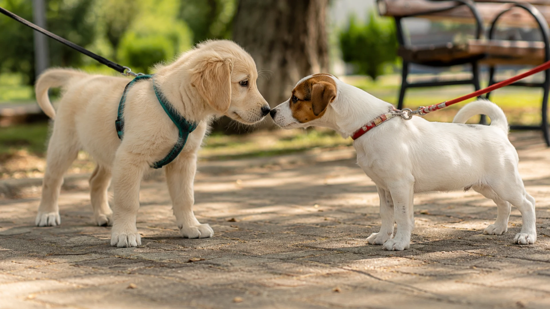 Cachorro socializando con entorno